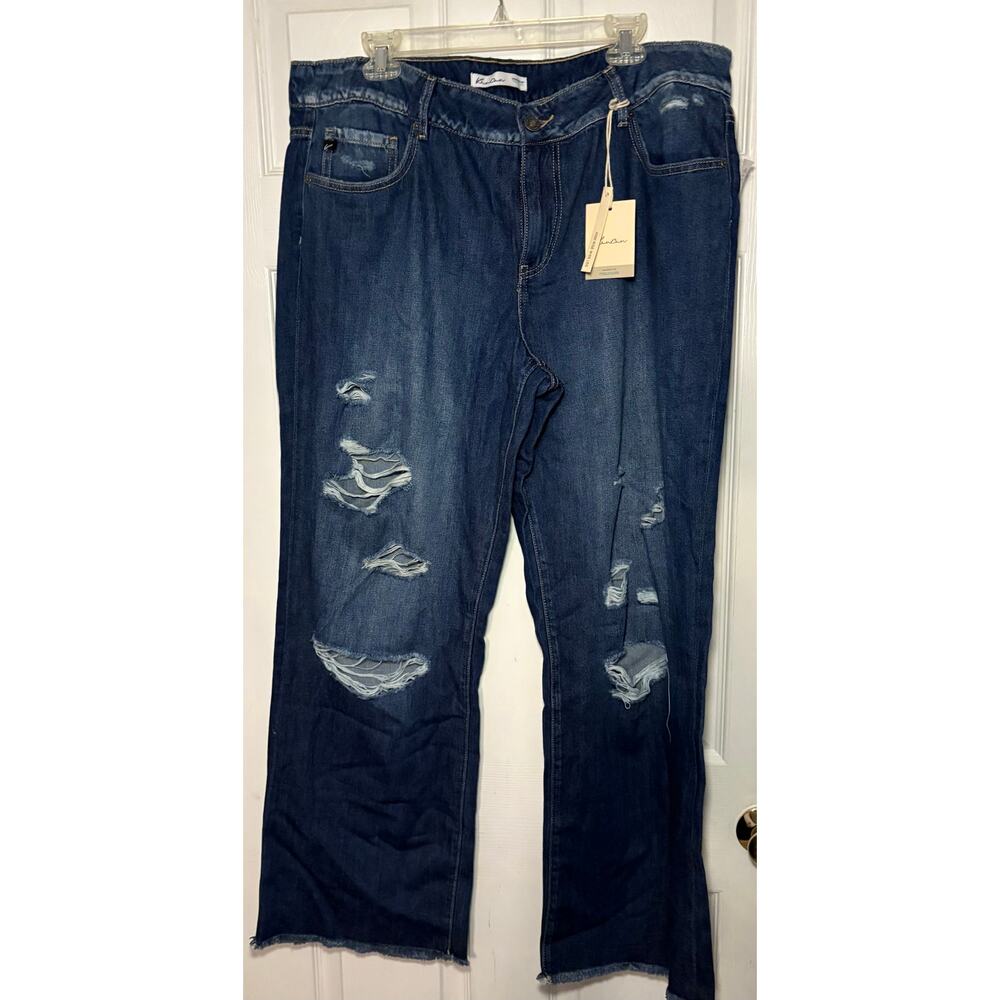 KanCan Women's Straight Leg Jeans - Dark Blue
